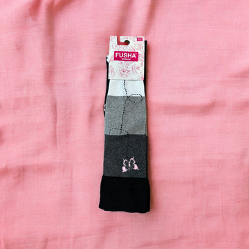 Cotton socks sommerfugl grå/ rosa