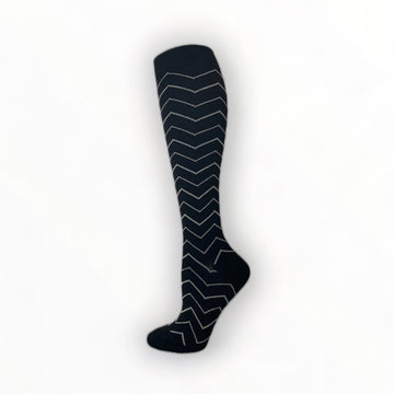 Support stocking black and white stripe